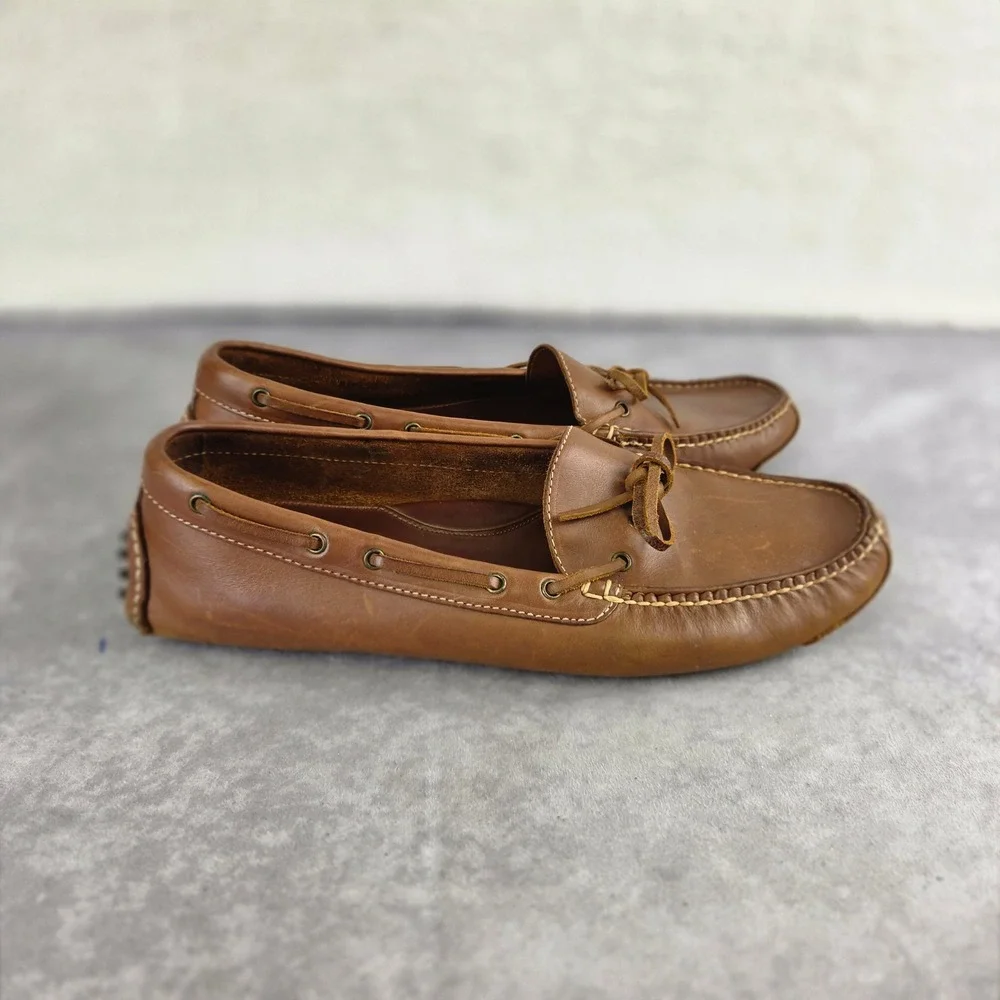 Cole Haan Grant Mens Leather Driver Loafers Tan Brown Moc Toe Shoes 11D 13215